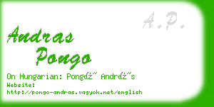 andras pongo business card