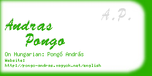 andras pongo business card